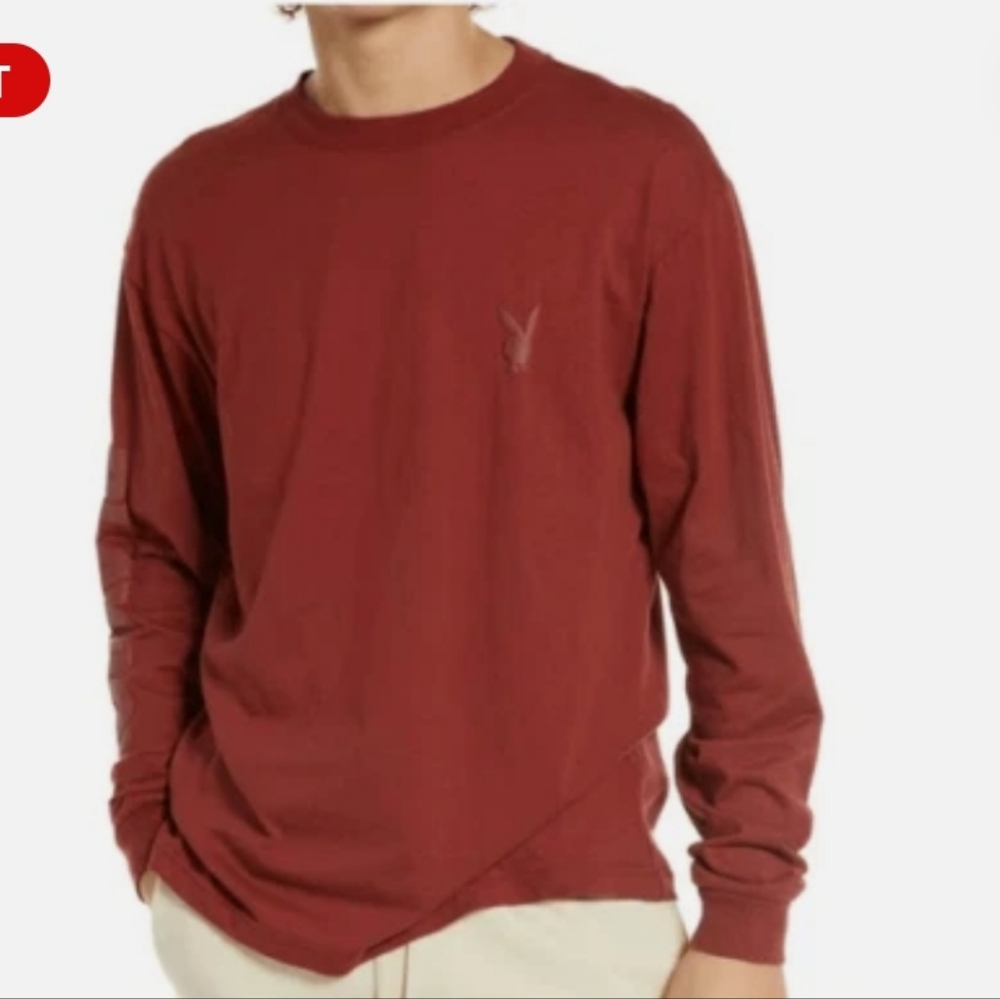 Mens Playboy Red Long Sleeve Shirt